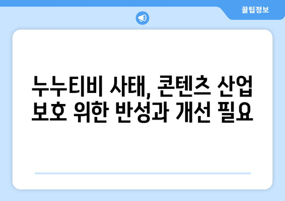 제2의 누누티비 막기 위한 매출 10억 이상 콘텐츠 전송업체 책임