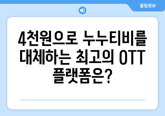 누누티비 대체 OTT 플랫폼: 한 달에 4천원으로 OTT 감상