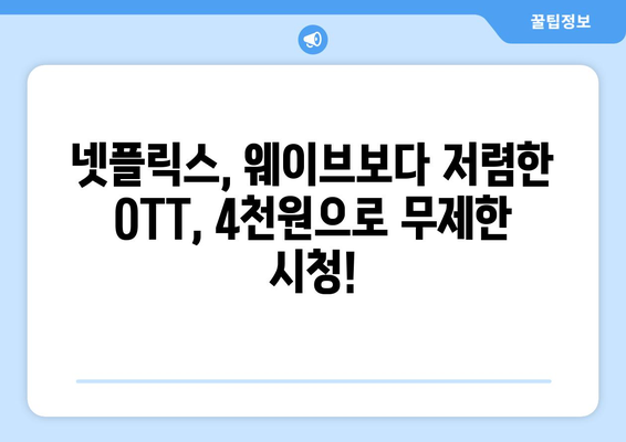 누누티비 대체: 한 달 4,000원으로 OTT 콘텐츠 즐기기