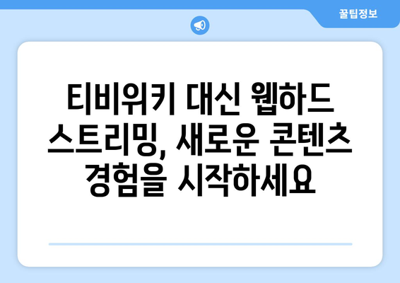 티비위키 대신 웹하드 스트리밍 서비스 활용