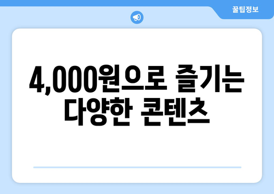 누누티비 대신 한 달에 4,000원으로 OTT를 시청할 수 있는 곳