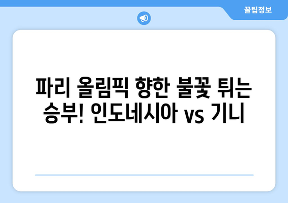 파리 올림픽 2024 AFC U-23 아시안컵 인도네시아 vs 기니 중계, 결과, 본선진출국