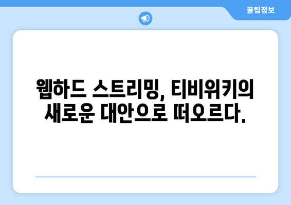 웹하드 스트리밍으로 티비위키 대신 시청