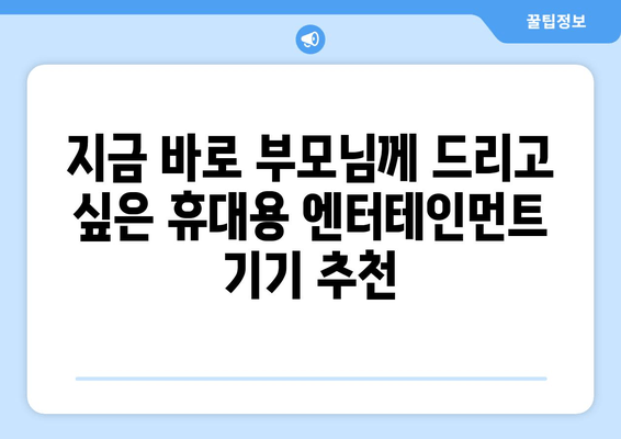 부모님께 드릴 수 있는 훌륭한 휴대용 예능 기기 추천