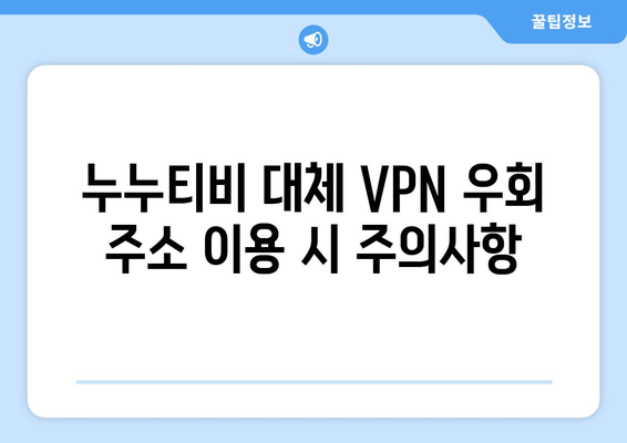 누누티비 대체 VPN 우회 주소 이용 시 주의사항