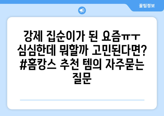 강제 집순이가 된 요즘ㅠㅜ 심심한데 뭐할까 고민된다면? #홈캉스 추천 템