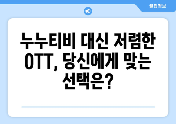 누누티비 대체 OTT: 한달 4천원 미만으로 즐기기