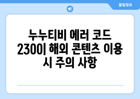 누누티비 에러 코드 2300: 콘텐츠 제한 관련 오류