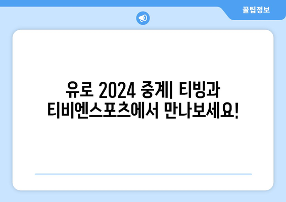 유로 2024 중계(티빙, 티비엔스포츠)