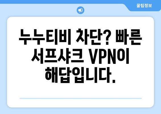 빠른 VPN 서프샤크로 누누티비 차단 극복