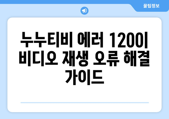 누누티비 에러 코드 1200: 비디오 재생 중 오류