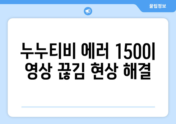 누누티비 에러 코드 1500: 영상 왜곡 문제 해결