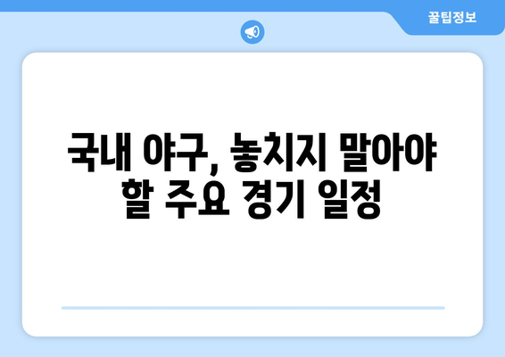 국내 야구 분석 및 무료 스포츠 중계 추천