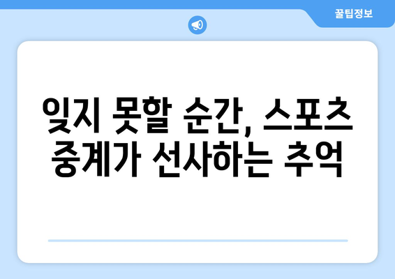 스포츠 중계의 인간적인 측면