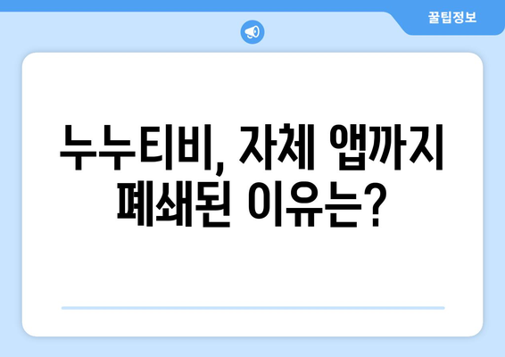 누누티비 폐쇄 이유: 자체 앱 폐쇄까지?