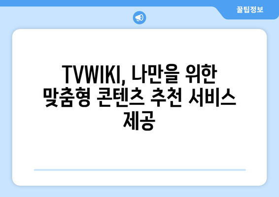 TVWIKI와 다른 TV 및 영화 스트리밍 서비스 대비