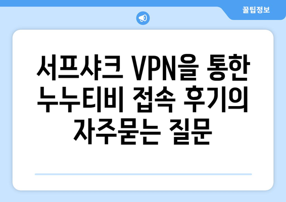 서프샤크 VPN을 통한 누누티비 접속 후기