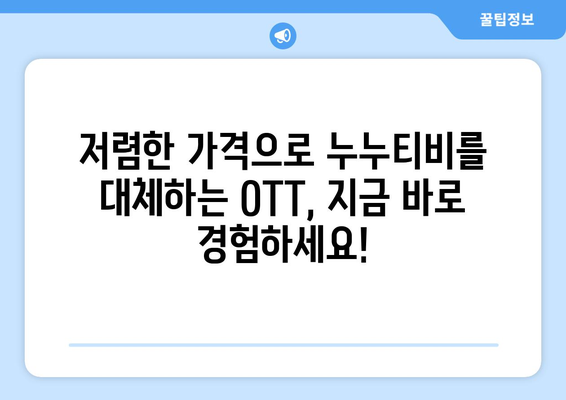 누누티비 대체: 한 달 4,000원으로 OTT 콘텐츠 즐기기