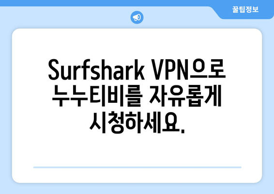 빠른 VPN Surfshark로 누누티비 무료 시청하기