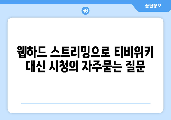 웹하드 스트리밍으로 티비위키 대신 시청