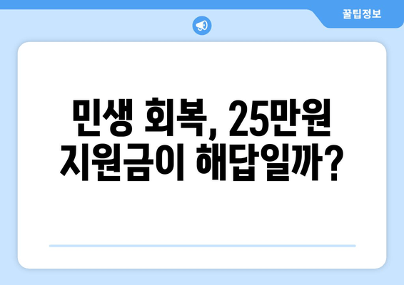 민생회복지원금 25만원 논쟁: 반대 의견은?