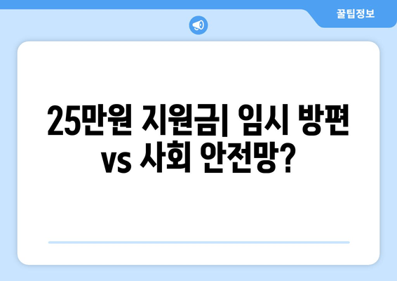 25만원 지원금: 불안한 시기를 위한 임시 조치인가 장기적인 사회적 안전망의 기초인가?