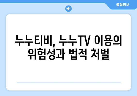 누누티비와 누누TV의 현황 및 불법성