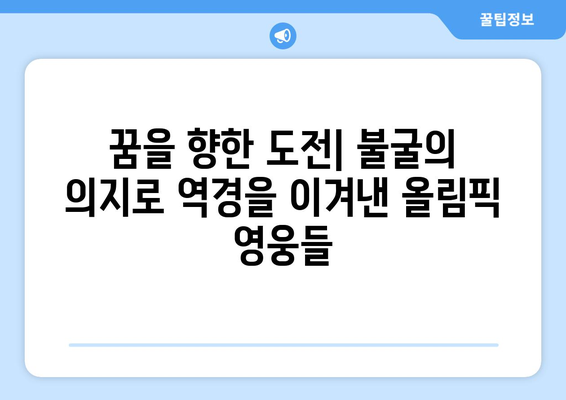 올림픽 선수들의 영감을 주는 이야기