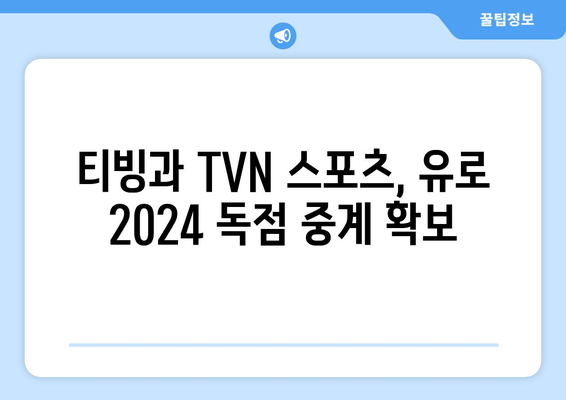 유로 2024 중계: 티빙/TVN 스포츠 독점 중계, 스포티비 제외