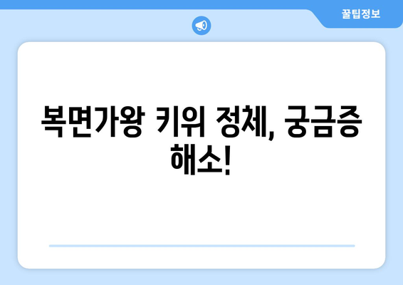 복면가왕에서 키위의 정체는?