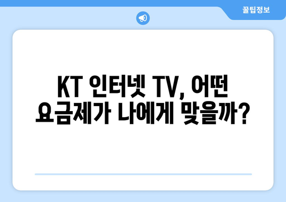 KT 인터넷 TV 가입 요금제 혜택 비교