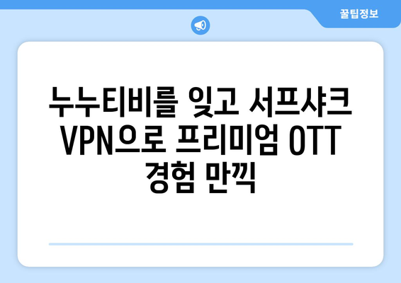 누누티비 없는 시대, 서프샤크 VPN으로 OTT 시청하기