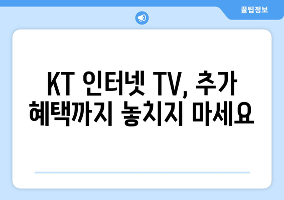 KT 인터넷 TV 가입 요금제 비교