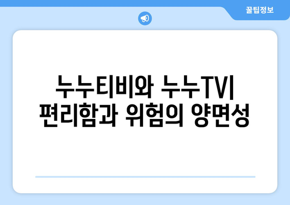 누누티비와 누누TV: 우수성과 불법성