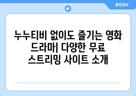 누누티비 대체 사이트 추천