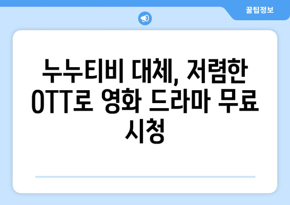 누누티비 대체 OTT: 한달 4천원 미만으로 즐기기