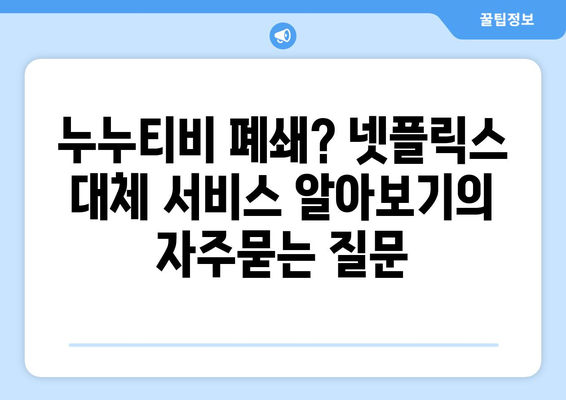 누누티비 폐쇄? 넷플릭스 대체 서비스 알아보기