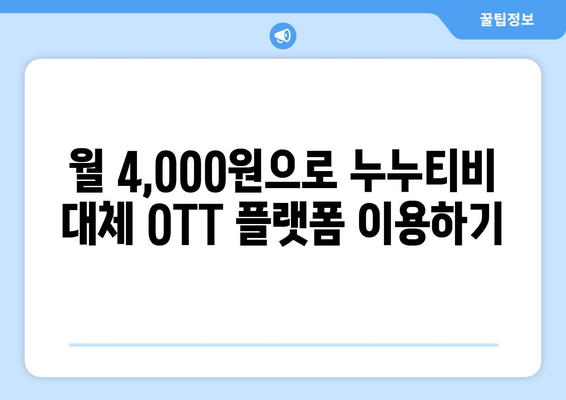 누누티비 대체 OTT 플랫폼 월 4,000원서