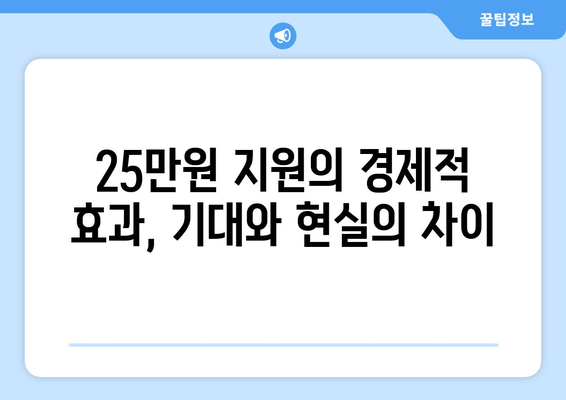 저소득층 지원을 위한 25만원: 사회 안정의 보루인가 경제적 불균형의 원인인가?