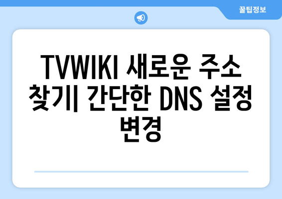 TVWIKI 주소 우회를 위한 DNS 설정 변경 및 새로운 주소 확인