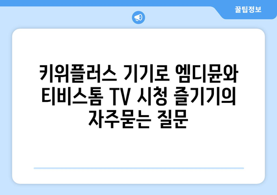 키위플러스 기기로 엠디뮨와 티비스톰 TV 시청 즐기기