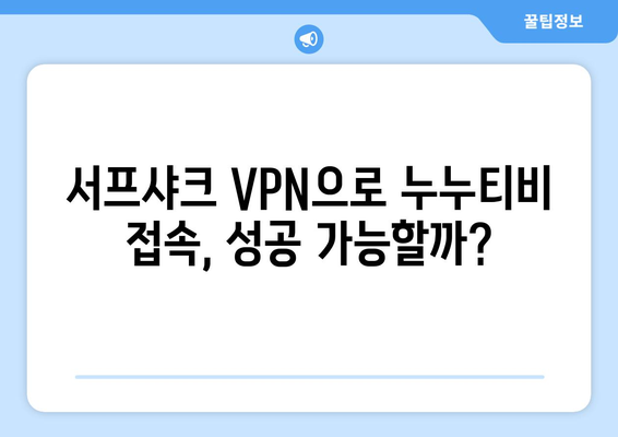 서프샤크 VPN을 통한 누누티비 접속 후기