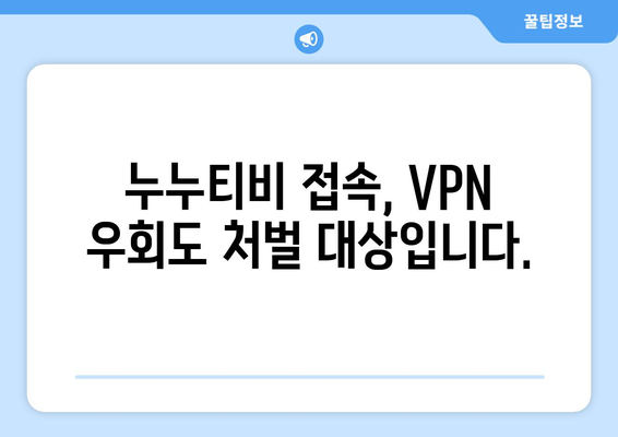 누누티비 VPN 우회 주소는 불법 처벌 대상