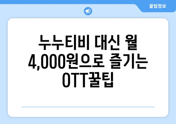 누누티비 대신 월 4,000원에 OTT 콘텐츠를 즐기는 비법