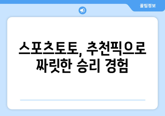 스포츠토토 추천픽으로 명승부 예측