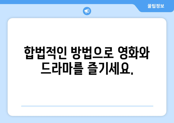 누누티비 대체 가능한 사이트 추천: 법적 옵션 선택