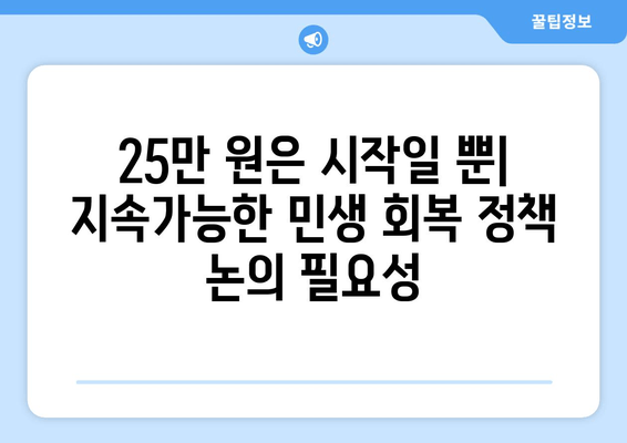 25만 원 민생회복 지원금: 차리리 토론회에서의 논의