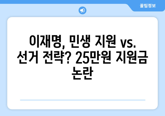 이재명의 민생회복지원금 25만원: 사후 매표 행위 의혹