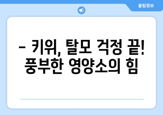 키위: 탈모에 도움이 되는 영양가 풍부한 과일