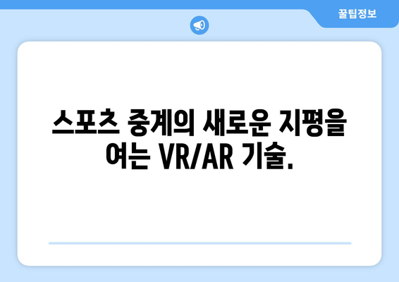 스포츠 중계에 VR과 AR의 사용